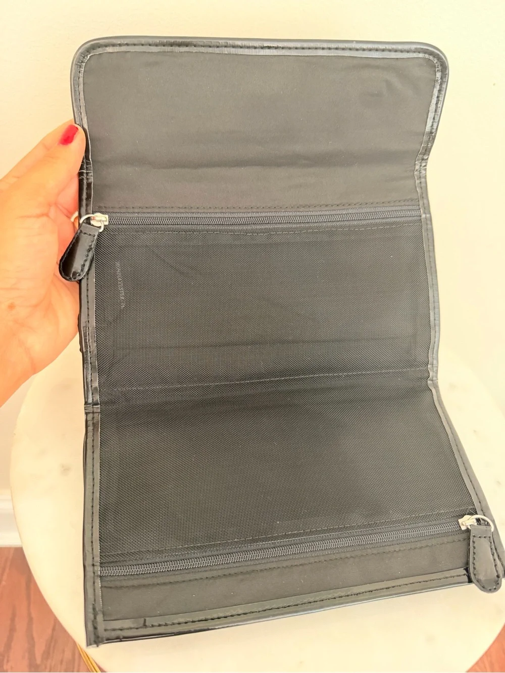 Dior Black Nylon Cosmetic Pouch with Logo Plaque